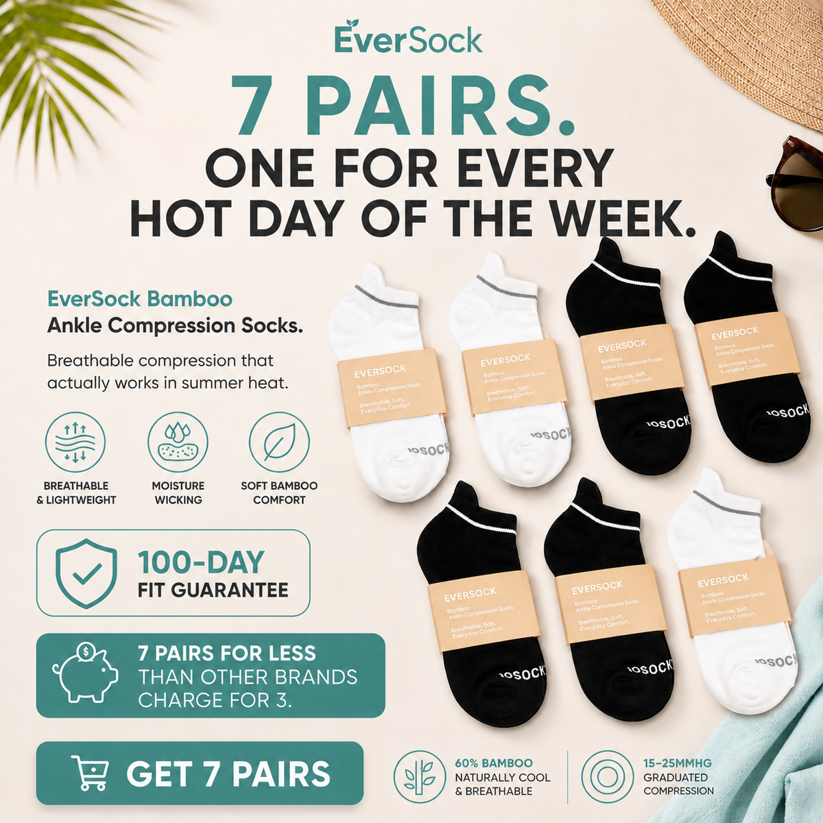 Bamboo Ankle Compression Socks