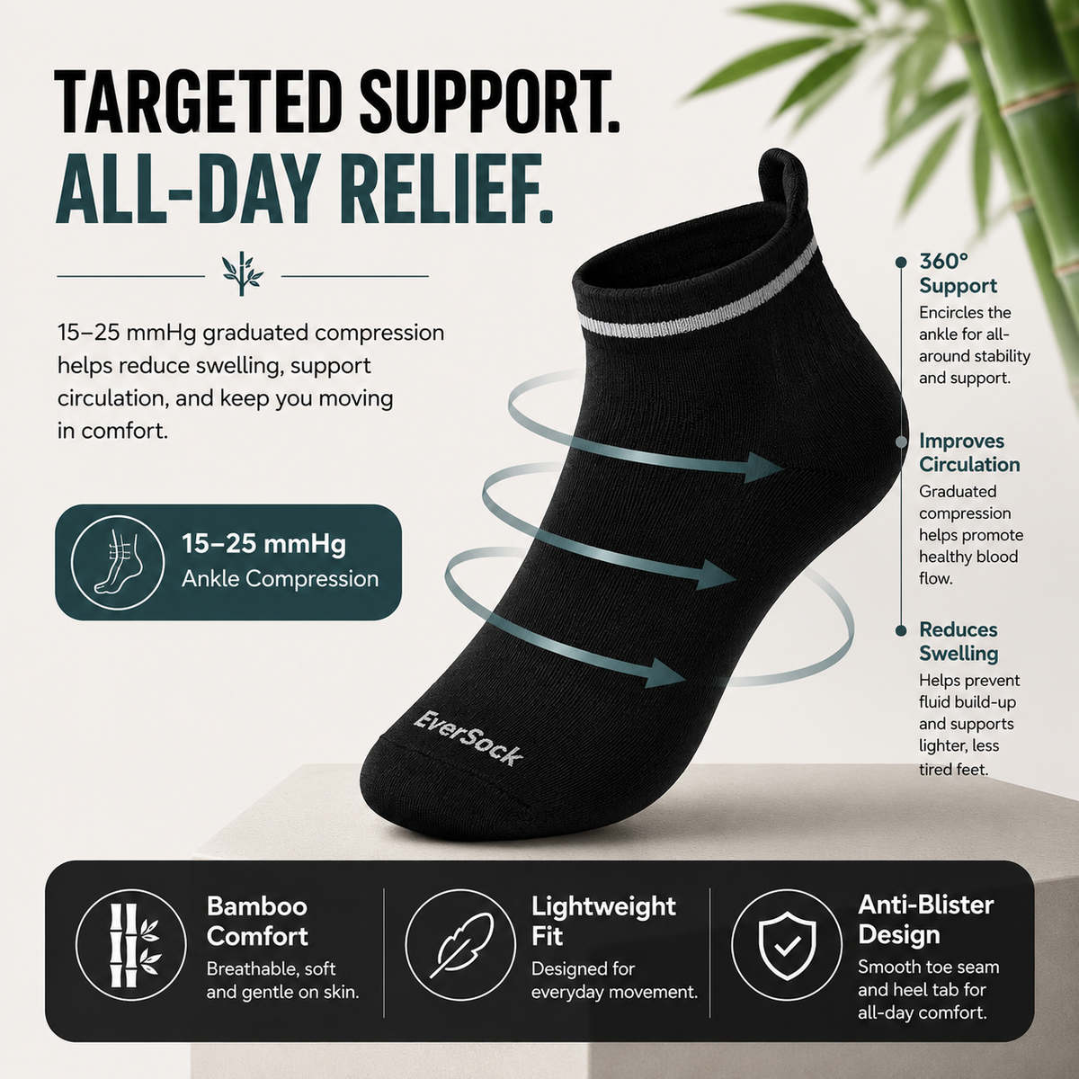 Bamboo Ankle Compression Socks